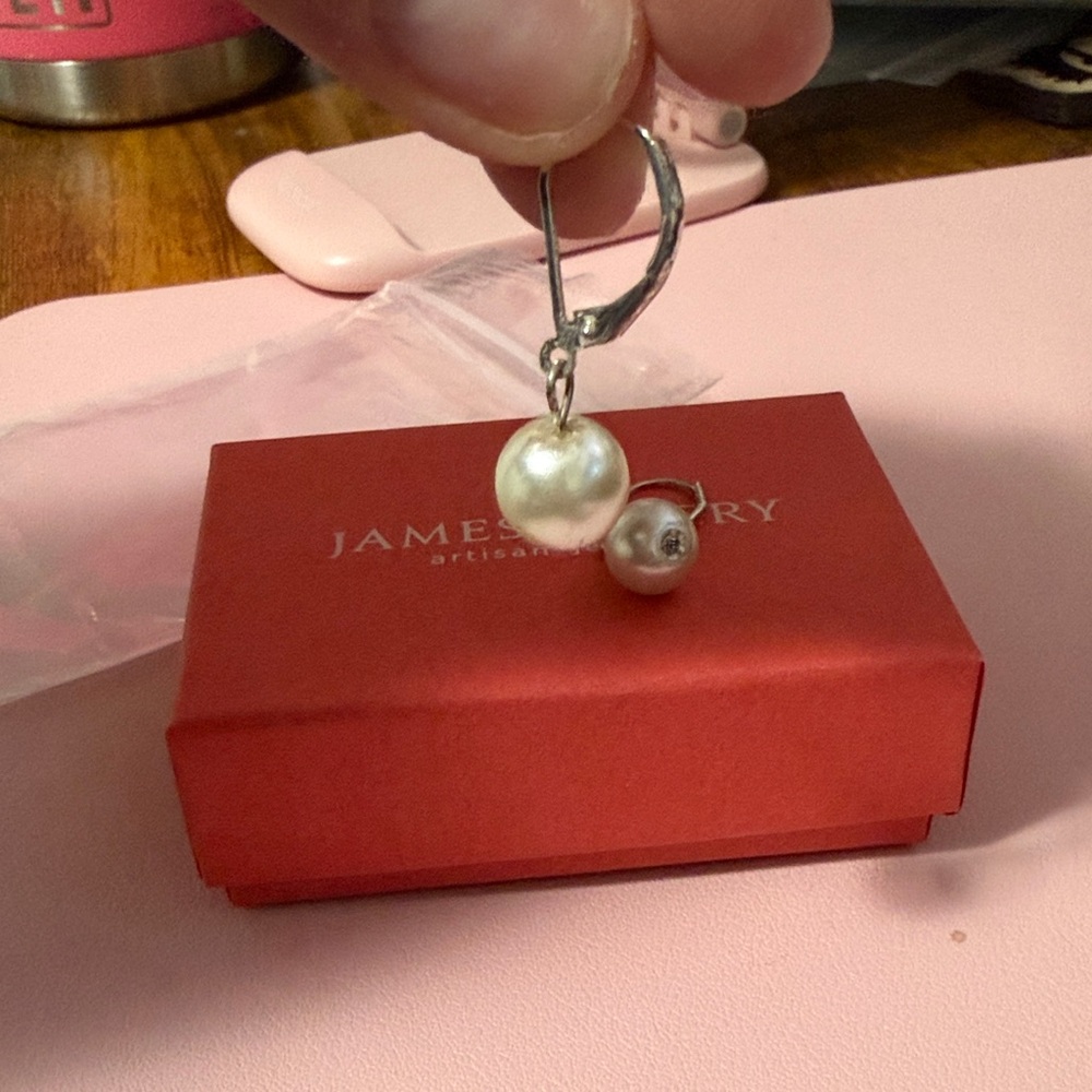 James Avery Silver Earrings with Pearls - Picture 3 of 3